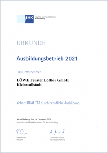 LÖWE Fenster Löffler GmbH - Ausbildungsbetrieb 2021